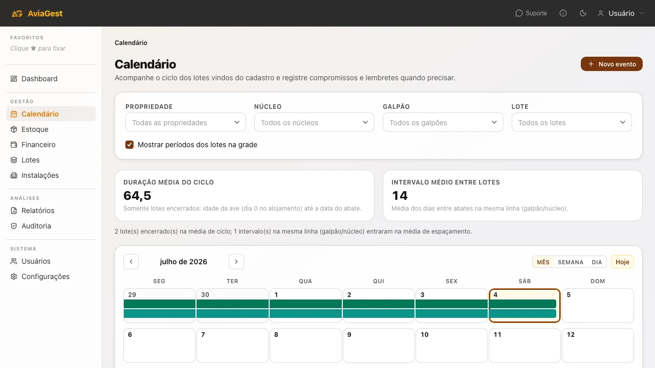 Calendário operacional