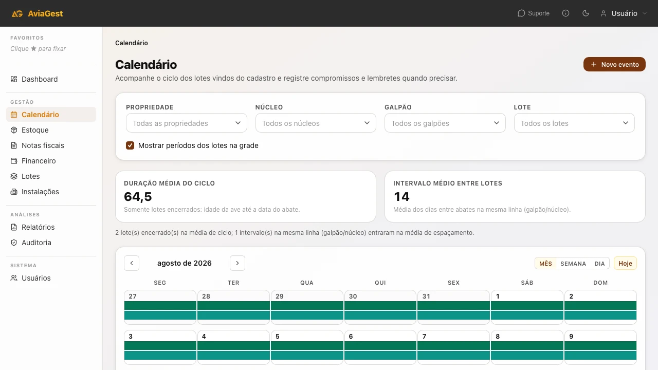 Calendário operacional
